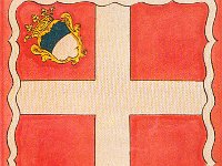 Monferrato  Bandiera di battaglione del reggimento Monferrato, usata dal 1731 al 1775.