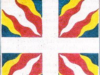 Reggimenti stranieri: Patio  Bandiera di ordinanza del reggimento svizzero Patio. Fondato nel 1733 come Guibert, il reggimento prese il nome di Patio nel 1752, quando ne divenne colonnello proprietario Pierre Patio, nativo di Ginevra.