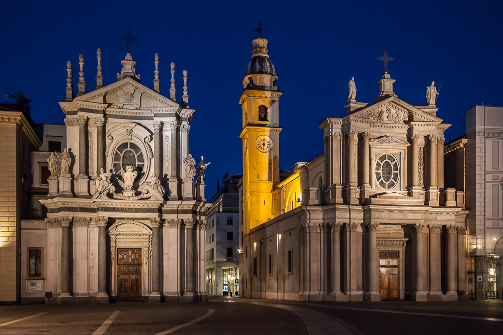 Le chiese di Santa Cristina e San Carlo.