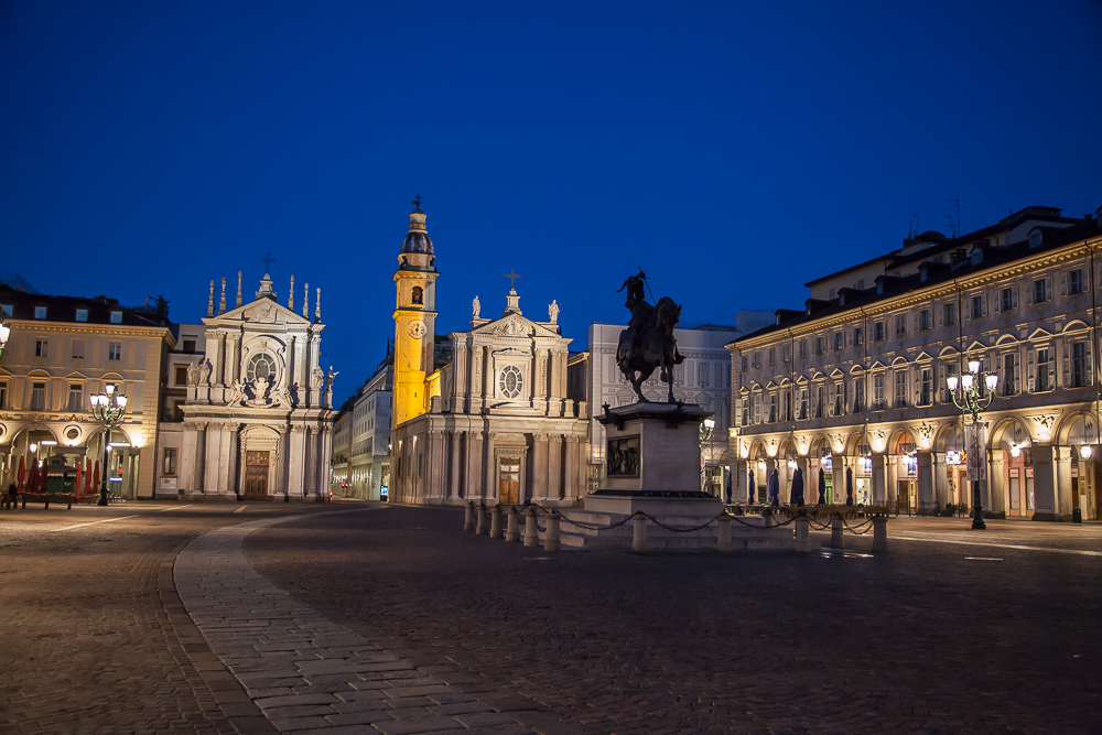 Piazza San Carlo con la chiese di Santa Cristina e San Carlo.